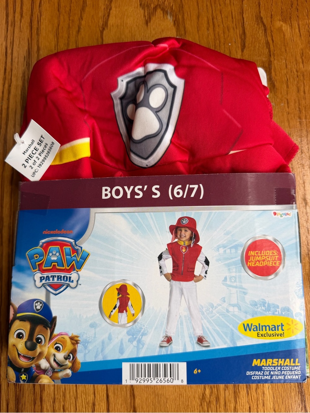 Paw Patrol Marshall Red and White Costume Set Size Boys Small (6-7) New in Box